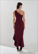 One Shoulder Ruffle Dress - 050626