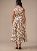Sleeveless Printed Dress - 290726