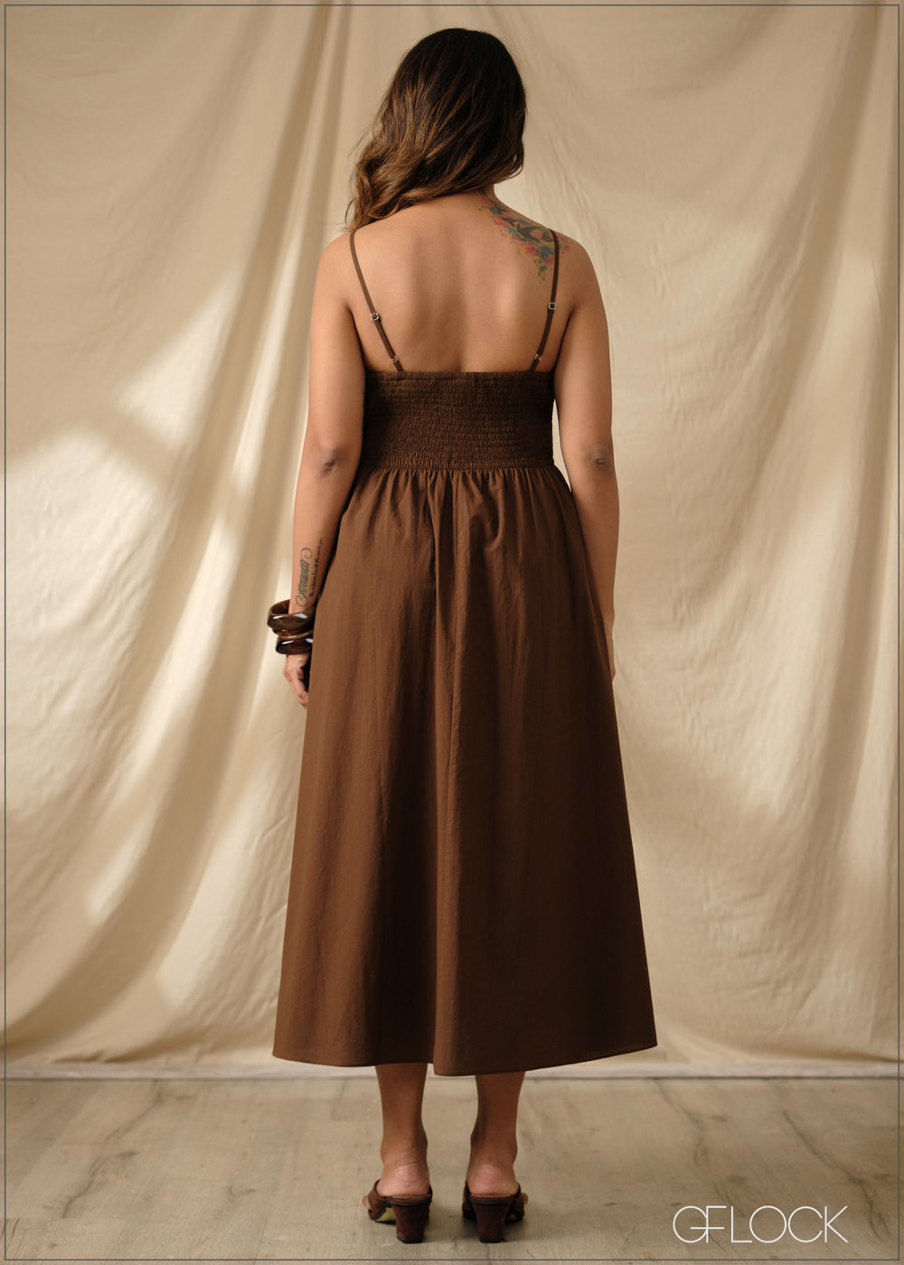 Smocked Strappy Dress - 290925