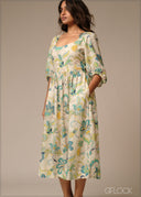 Printed Midi Dress - 250926