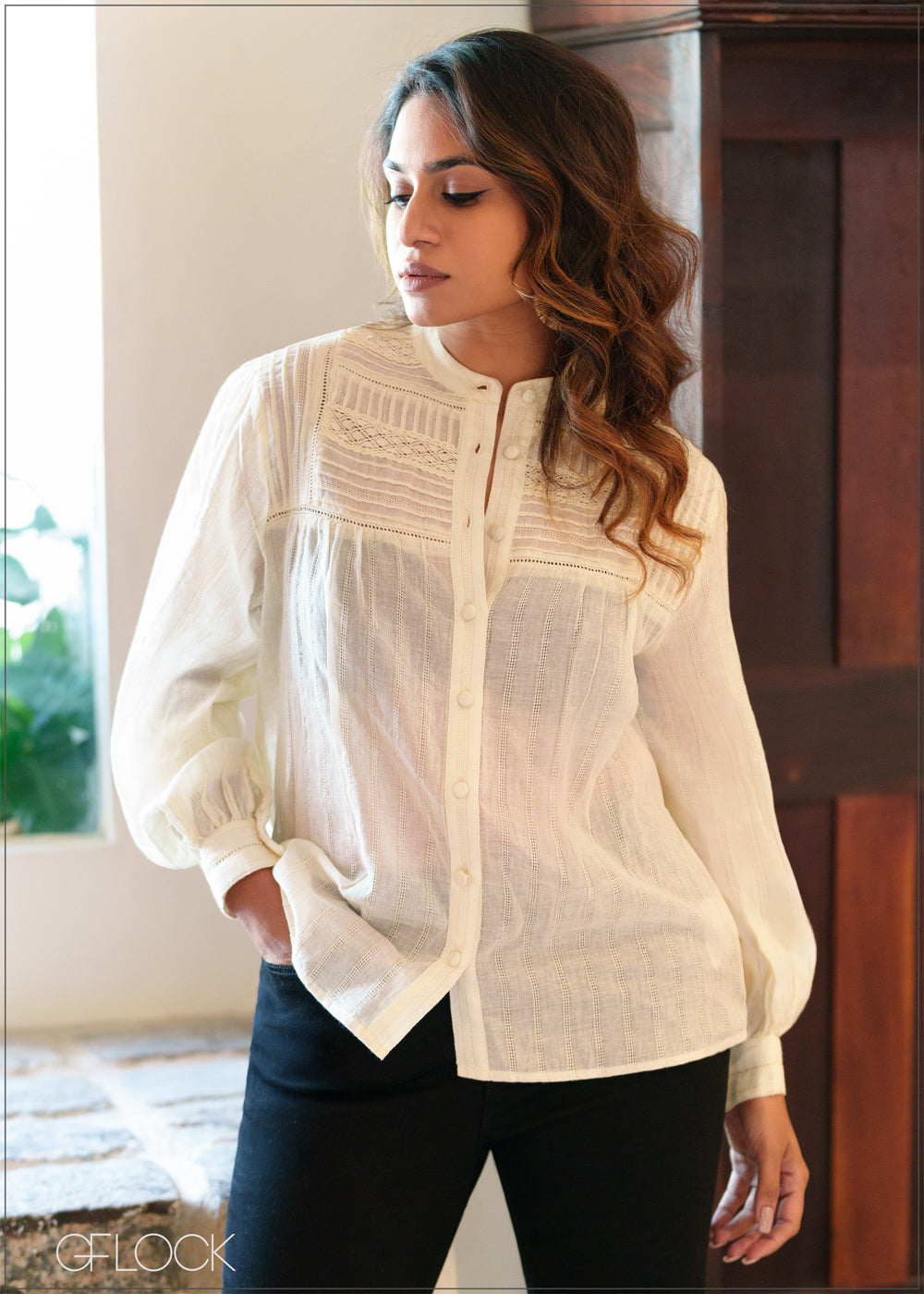 Full Sleeve Pleated Blouse - 290825