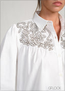 Embellished Yoke Shirt - 231225