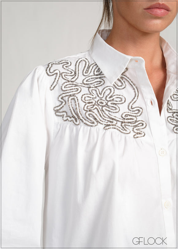 Embellished Yoke Shirt - 231225