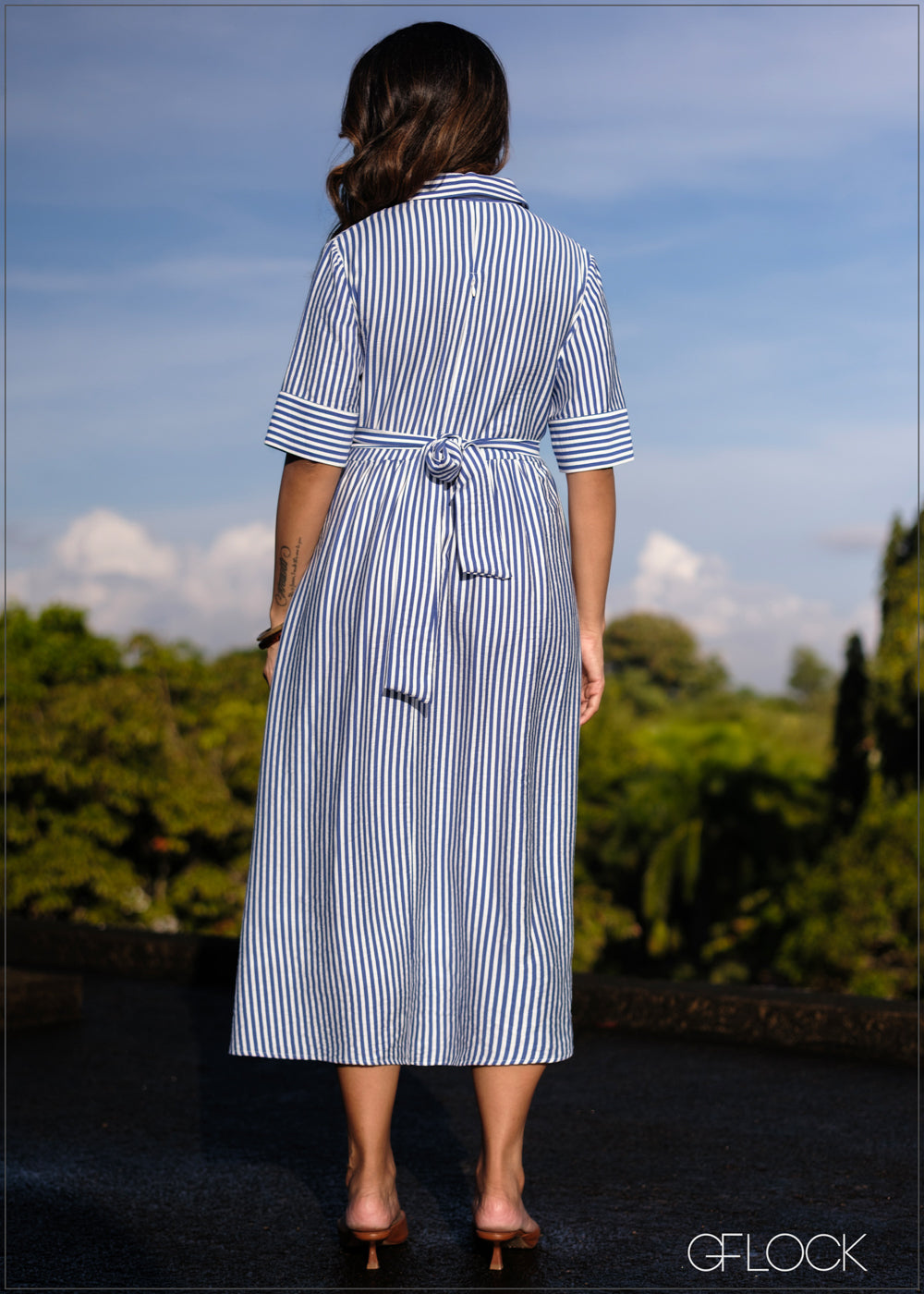 Stripe Shirt Dress - 171025