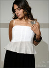 Strappy Cutlawn Peplum Top - 280925