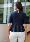 Peplum Belted Top - 091023