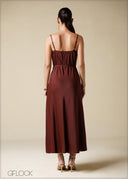 Cowl Neck Strappy Maxi Dress - 110725