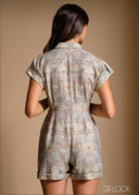 Collared Button-Down Romper - 240426