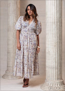 Puff Sleeve Dress (Premium Cotton) - 201025