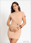 Ribbed Wrap Dress - 041124