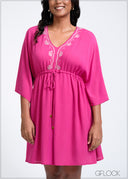 Embroidery Mini Dress - 260525