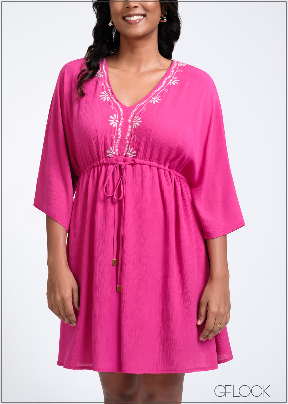 Embroidery Mini Dress - 260525