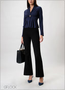 Trim Detailed Long Sleeved Top - 230926W