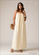Bead Detailed Gathered Dress - 150626