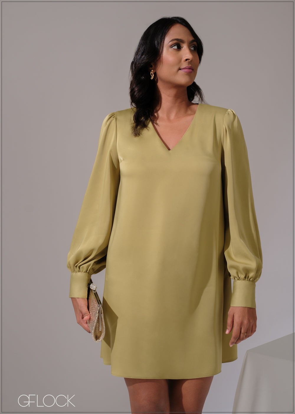 Puff Sleeved Mini Dress - 300525