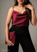 Strappy Cowl Cami Top - 051225