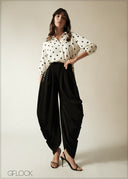 Drawstring Hem Printed Top - 190626