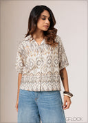Cuban Collar Printed Shirt - 010626