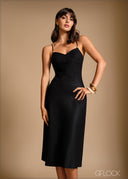 Bustier front beaded strap midi dress