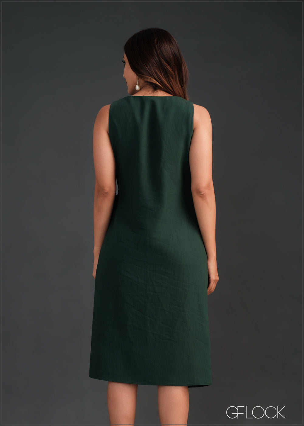 Ring Detail Tie Up Midi Dress - 170723