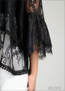 Frill Sleeve Lace Top - 100425IE