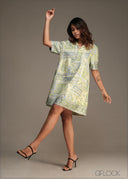 Printed A-Line Dress - 180526