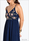 Embroidered Strappy Dress - 141024