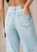 Light Wash Wide Leg Jean - Short Length - 210326D