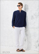 Chinese Collar Long Sleeve Shirt - 200224