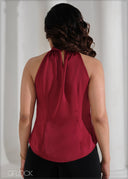 High Neck Knot Detail Top - 090625