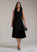 V neck sleeveless Midi dress
