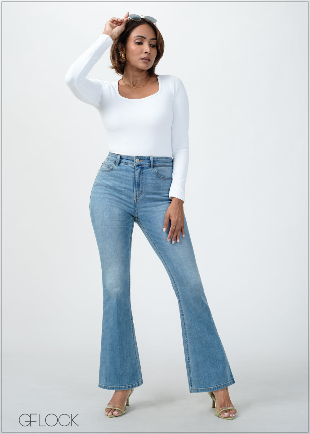 Light Wash Bootcut Jean - Short Length - 270725