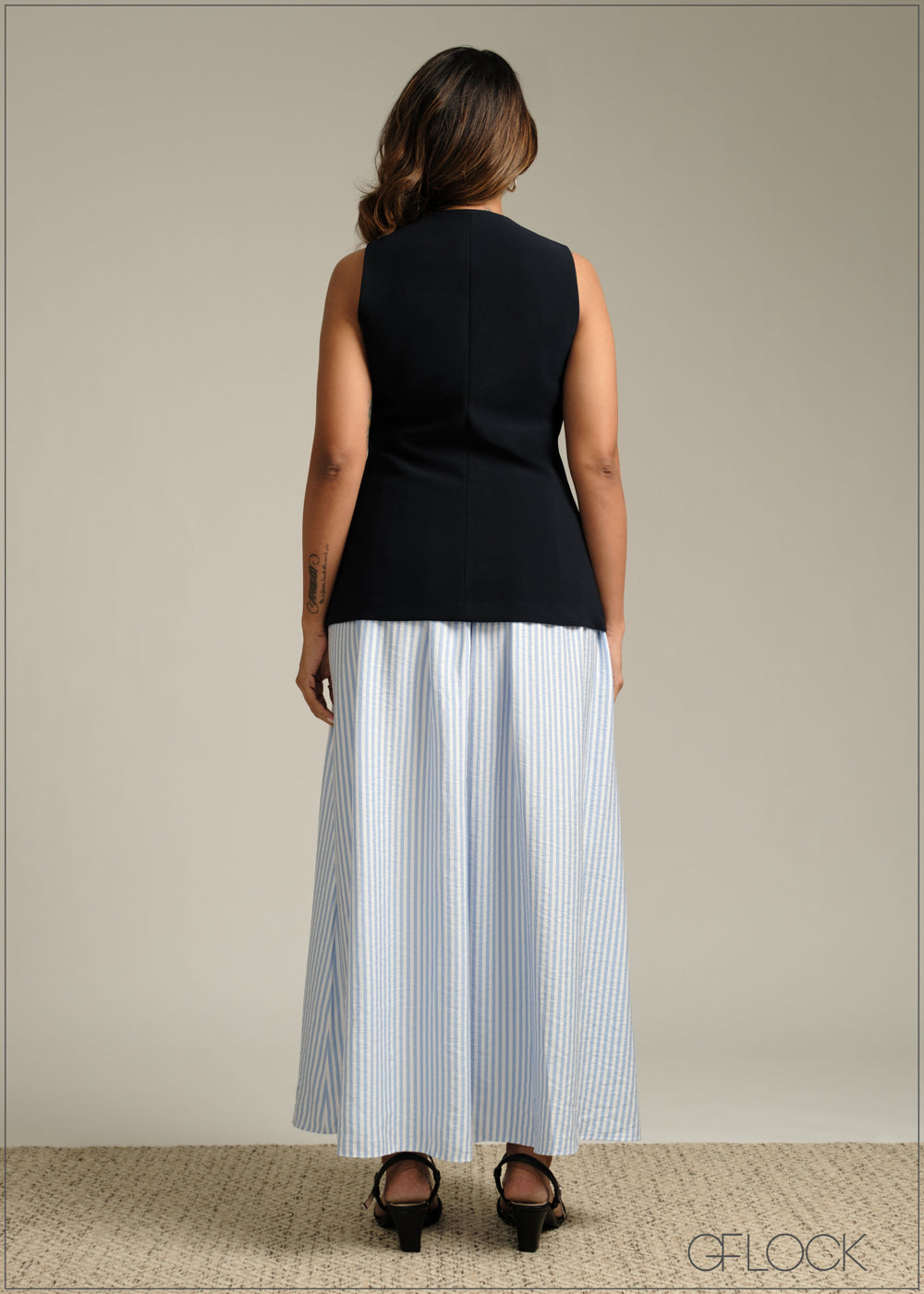 Stripe Printed Skirt - 190925