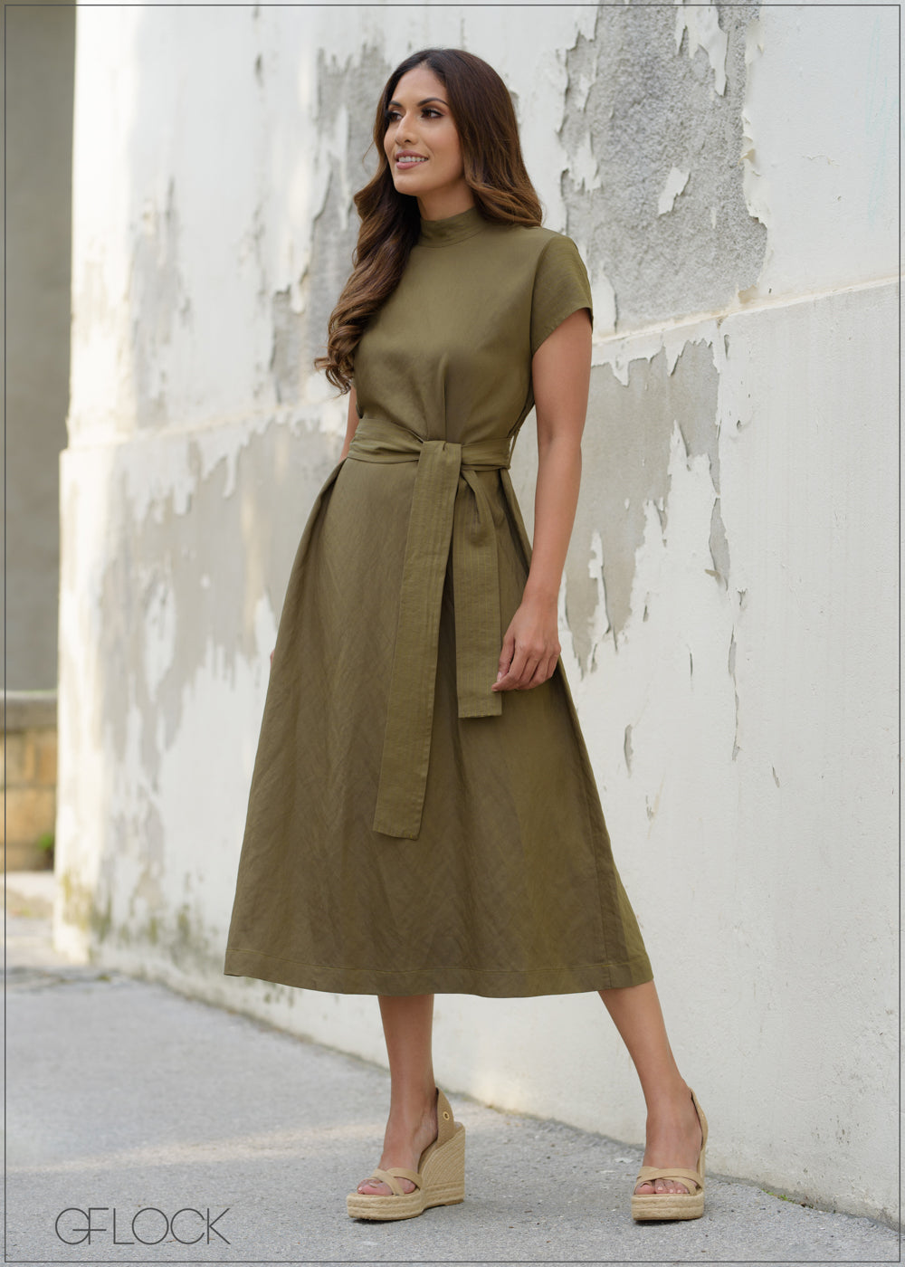 Short sleeve clearance high neck dress