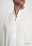 Stand-Up Collar Long Sleeve Shirt - 160725