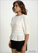 Smocked Peplum Top - 130826