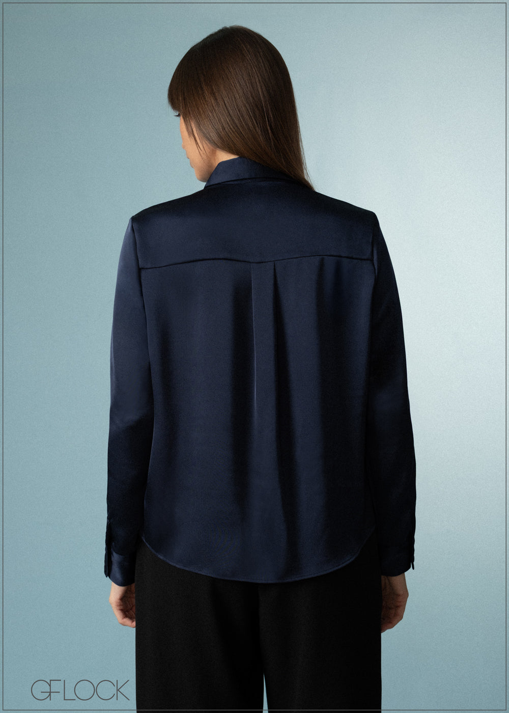 Long Sleeve Satin Shirt - 071125