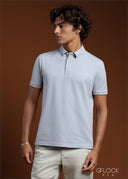 Embossed Collar Polo T-Shirt - 080425
