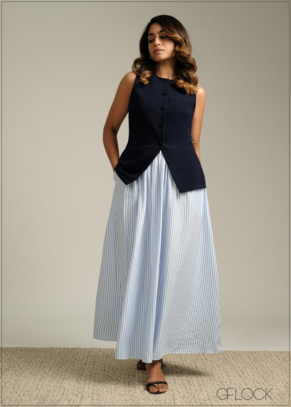 Stripe Printed Skirt - 190925