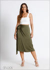 Wrap Tie Up Midi Skirt - 210624