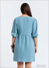 V-Neck Midi Dress - 121124