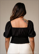 Puff Sleeve Bustier Detailed Top - 101125