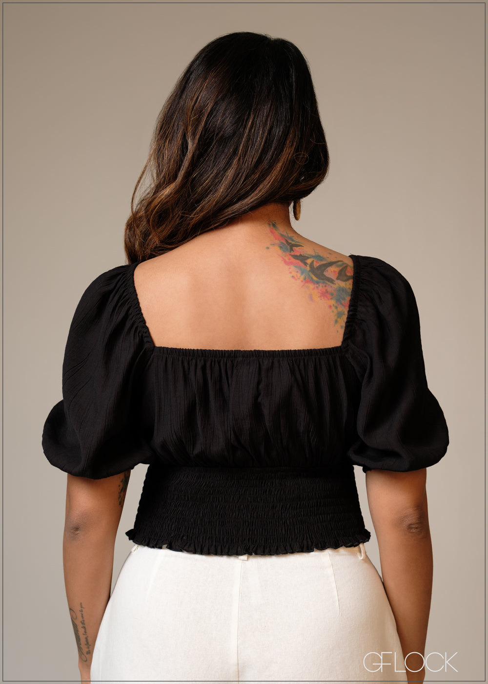 Puff Sleeve Bustier Detailed Top - 101125