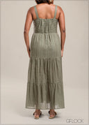 Ladies 100% Cotton Tiered Dress (Dobby Dress) - 250825