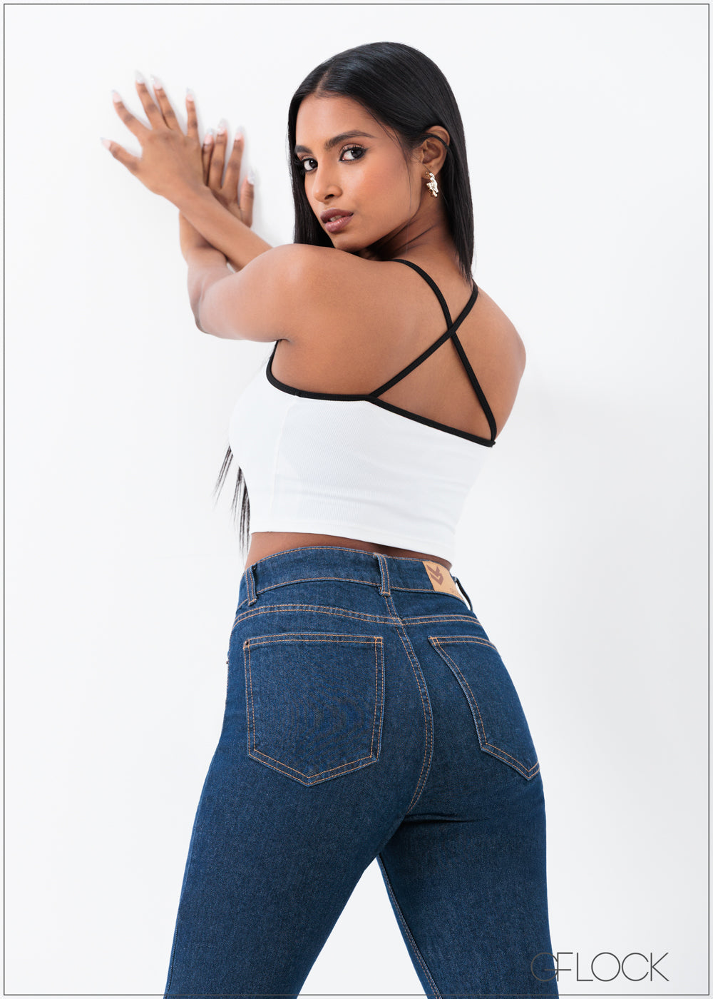 Dark Blue Flare Jean - Short Length - 250625