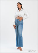 Mid Wash Flare Jean - Short Length - 250625