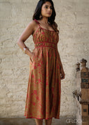 Printed Strappy Dress - 100826