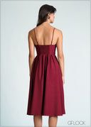 Backless Strappy Midi Dress - 170726