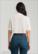 Camp Collar Lace Shirt - 080825