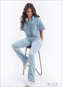 Short Sleeve Trucker Jacket - 230823